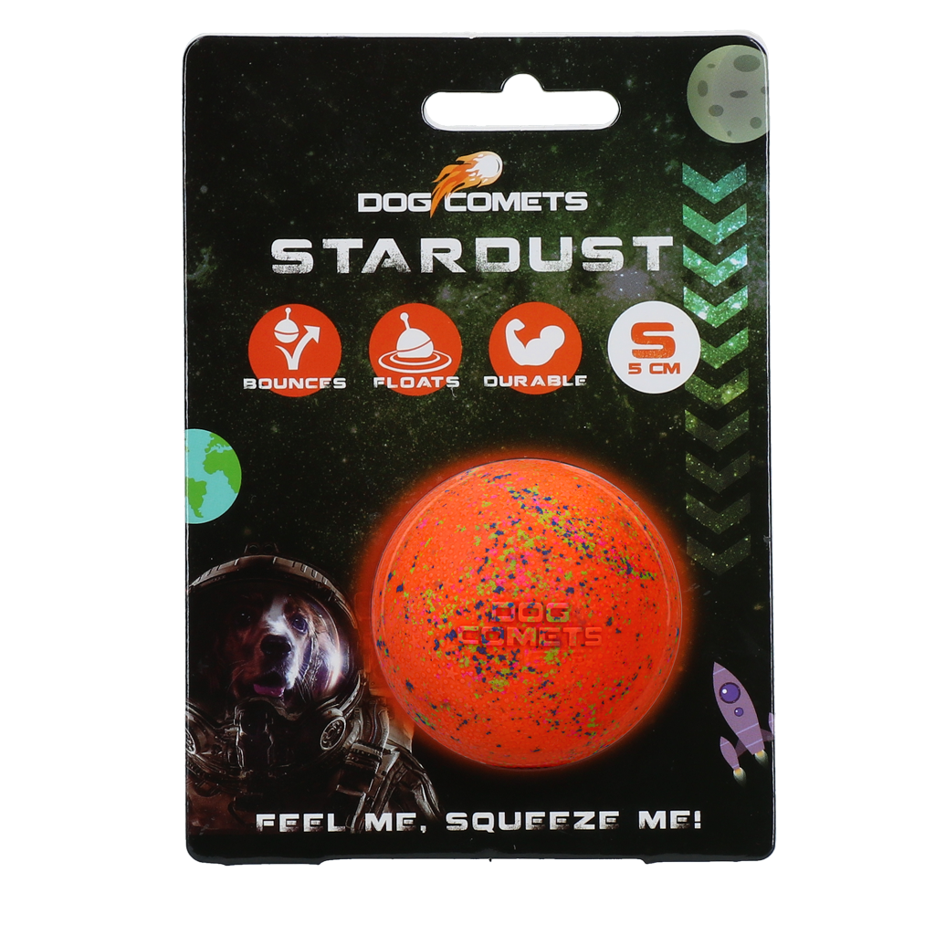 Dog Comets Ball Stardust Oranje S