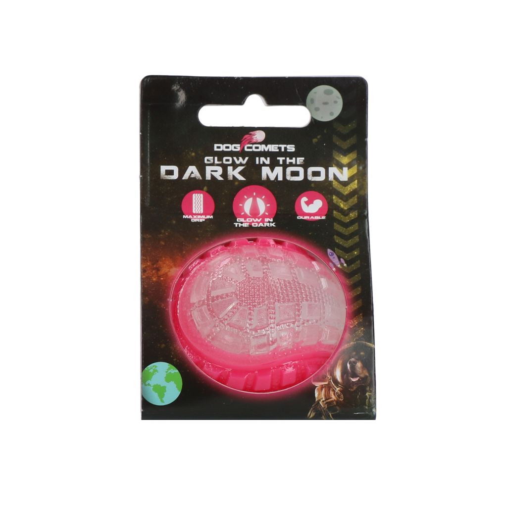 Dog Comets Glow in the Dark Moon Pink M