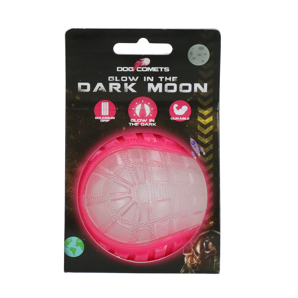Dog Comets Glow in the Dark Moon Pink L