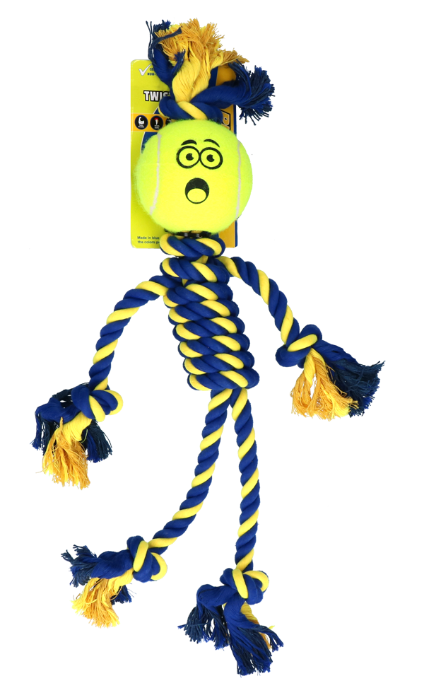 Braide Rope Giant Rasta Man met 10cm Tennis Ball