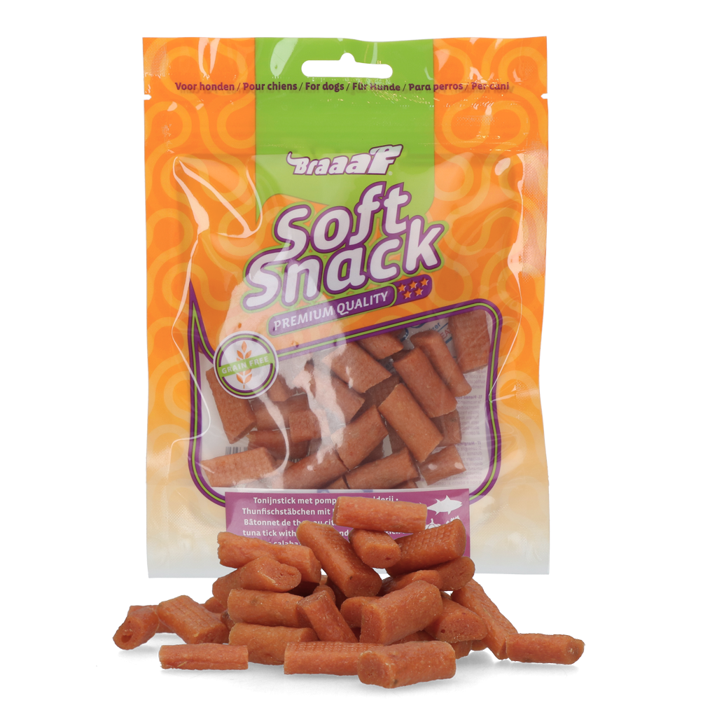 Braaaf Soft Snack met tonijn pompoen en selderij