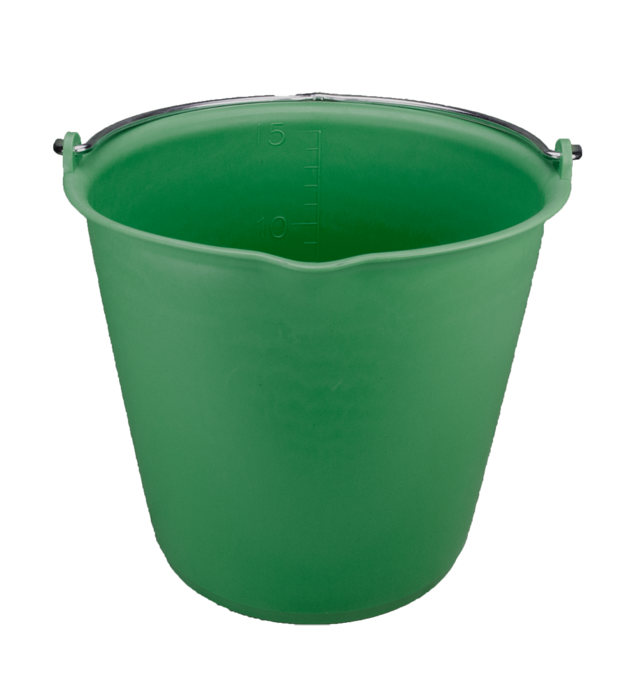 Emmer 15 l met schenktuit groen