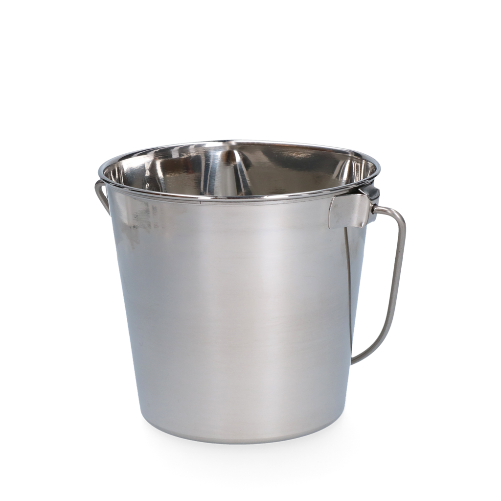 Emmer RVS 0,95ltr met platte zijde
