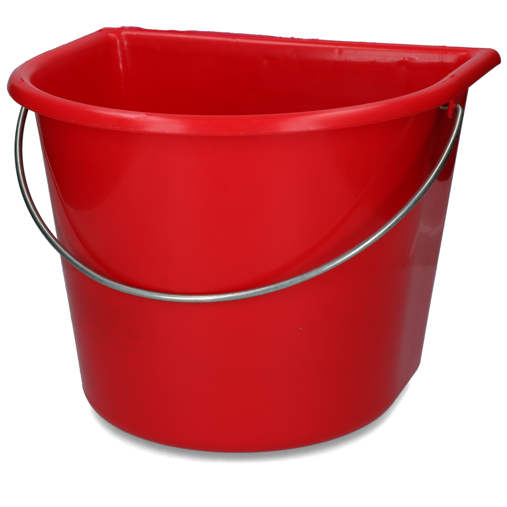 Emmer met vlakke kant 15 l rood