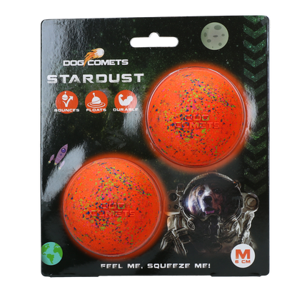 Dog Comets Ball Stardust Oranje M 2-pack