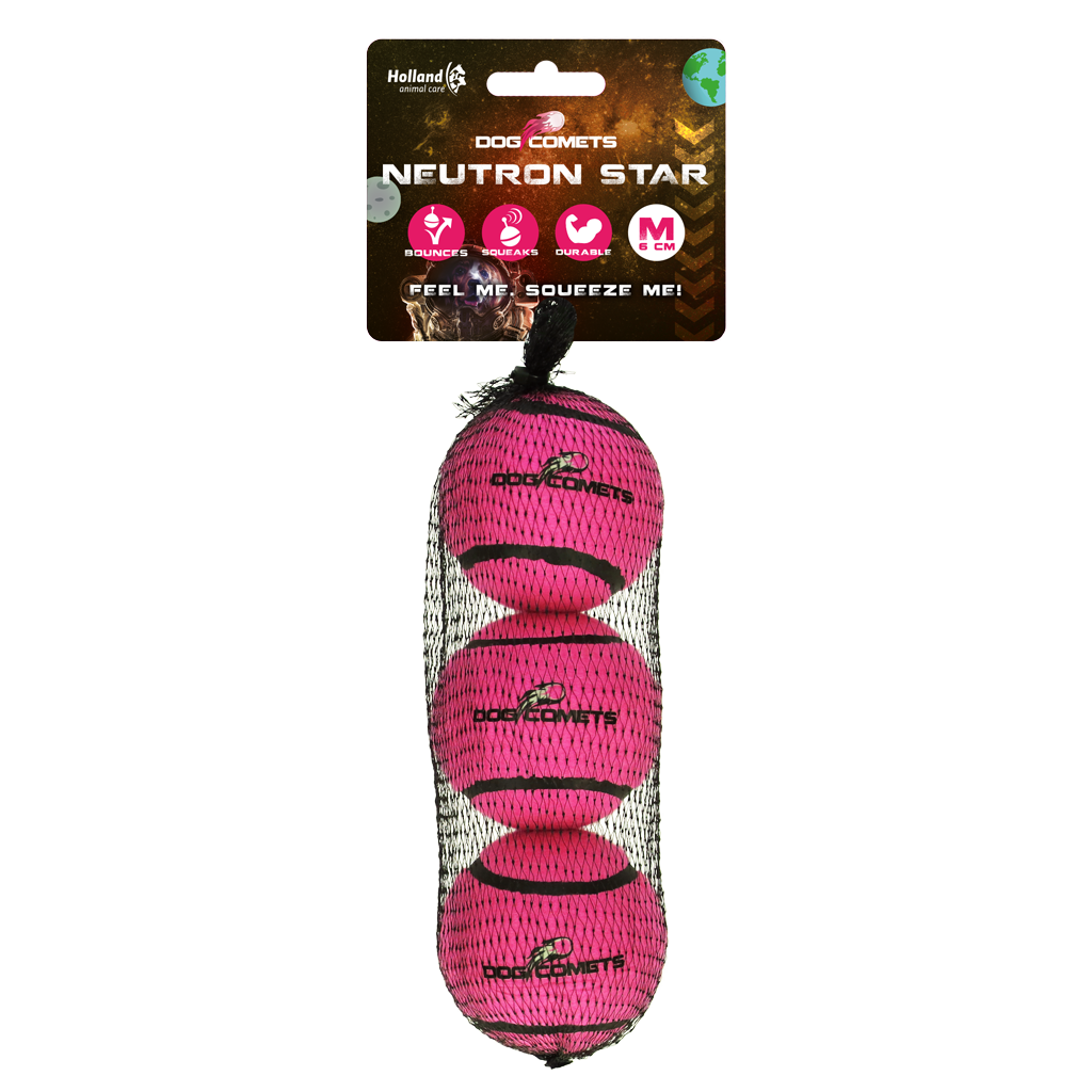 Dog comets Neutron Star Tennisbal met pieper M Roze 3st
